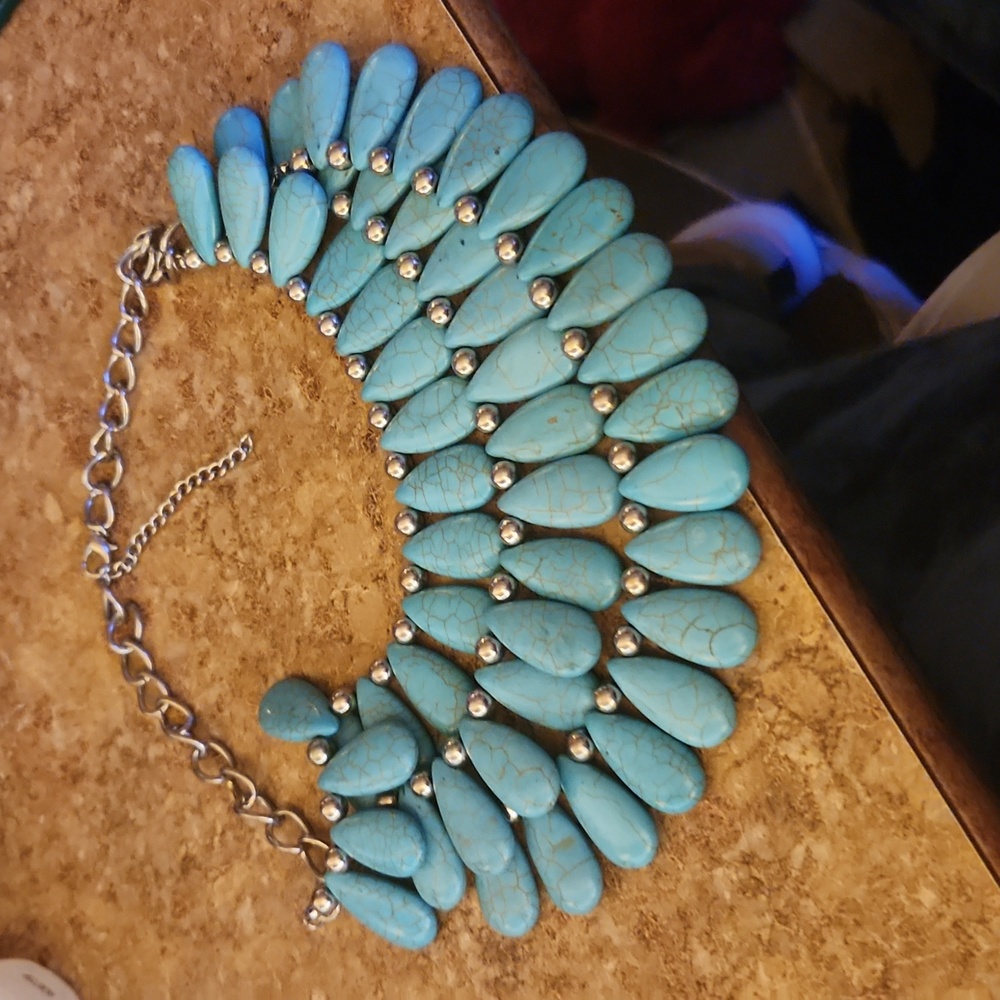 Faux turquoise necklace